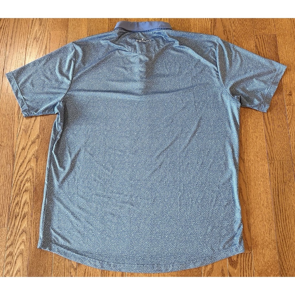 Primo Golf Polo Shirt Mens 2XL Navy Blue Geometric AOP Short Sleeve Active - Picture 4 of 8